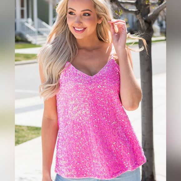 Sequin V-Neck Cami - Picture 6 of 6